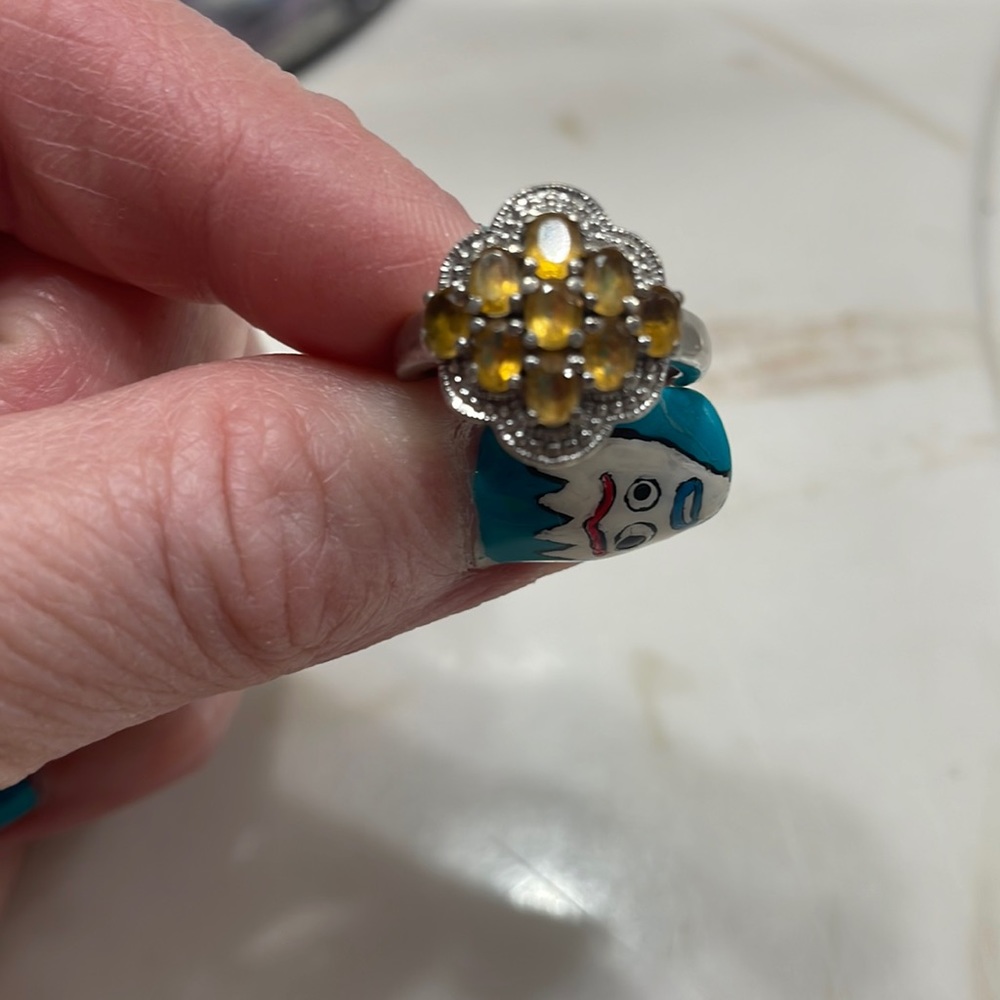 Citrine Sterling Silver Sz 5 Ring